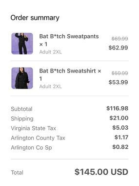 Bat B*tch Black Sweatshirt and Sweatpants Set